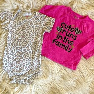 Girls 12 Months Cheetah / Leopard 2 Piece Bundle